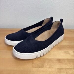 Vionic Uptown Skimmer Knit Navy Blue Slip On Platform Loafers Womens 6.5